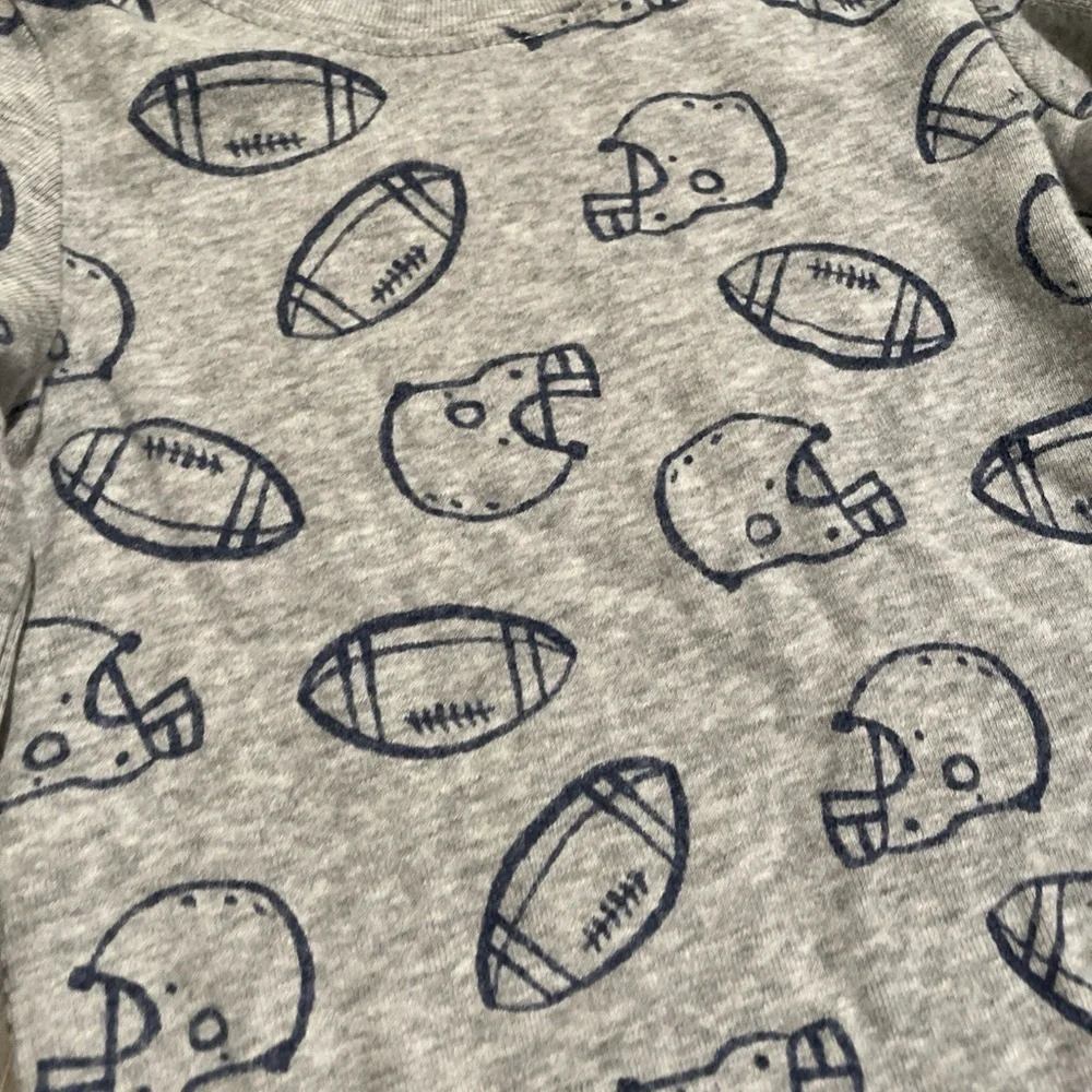 Carter's Blue and Gray Football Print Bodysuit